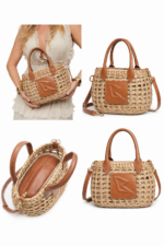Bolsa Palha Premium com Detalhes em Couro