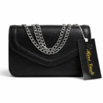 Bolsa Envelope Birô Preta com Alça de Corrente