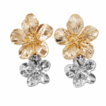 Brinco Flor Duplo Bicolar