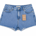 Short Jeans Claro Hering Feminino Barra Desfiada