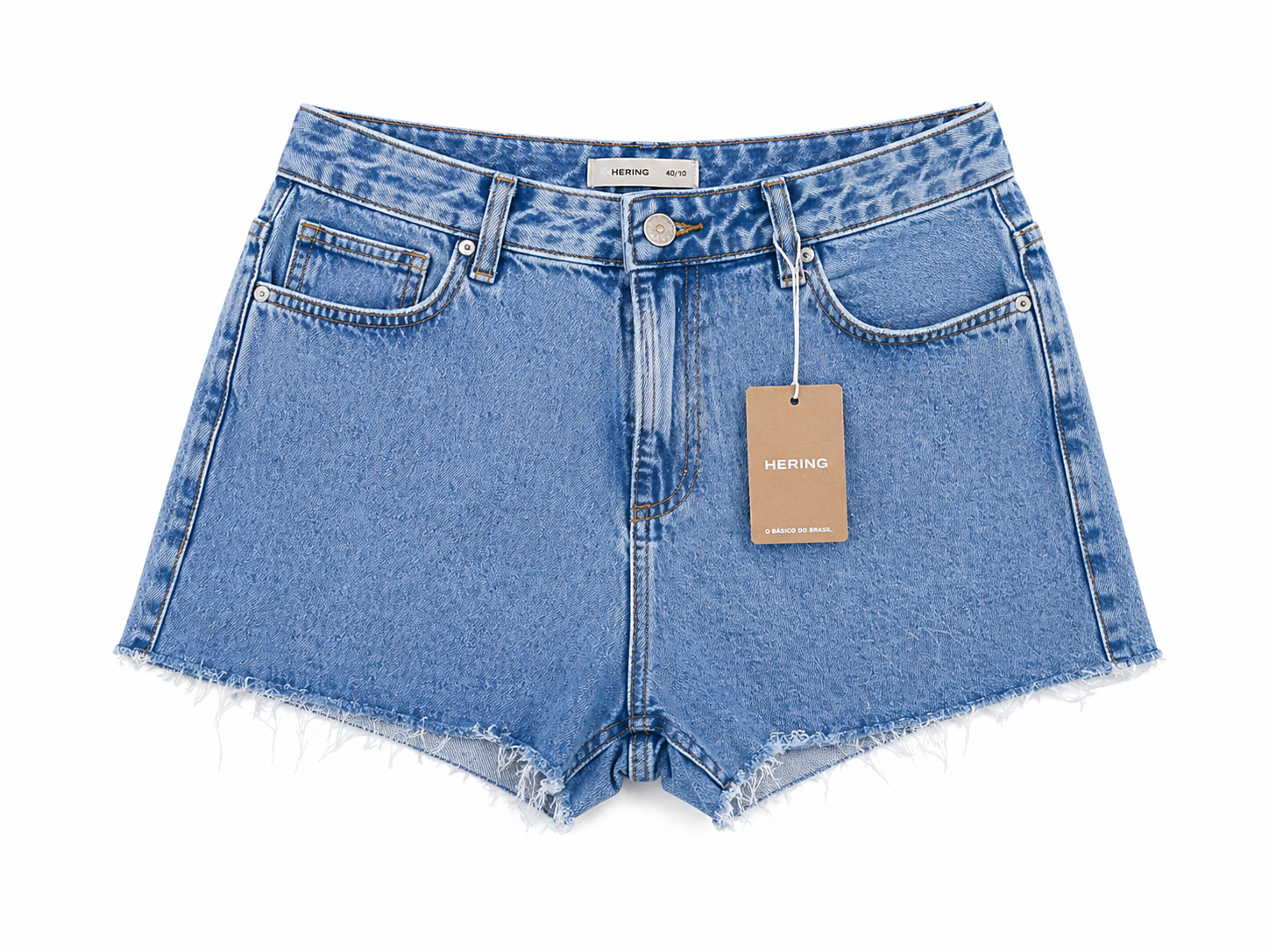 file_000000003d58720e8c48e694eec0a6dd Short Jeans Claro Hering Feminino Barra Desfiada - Imagem 1