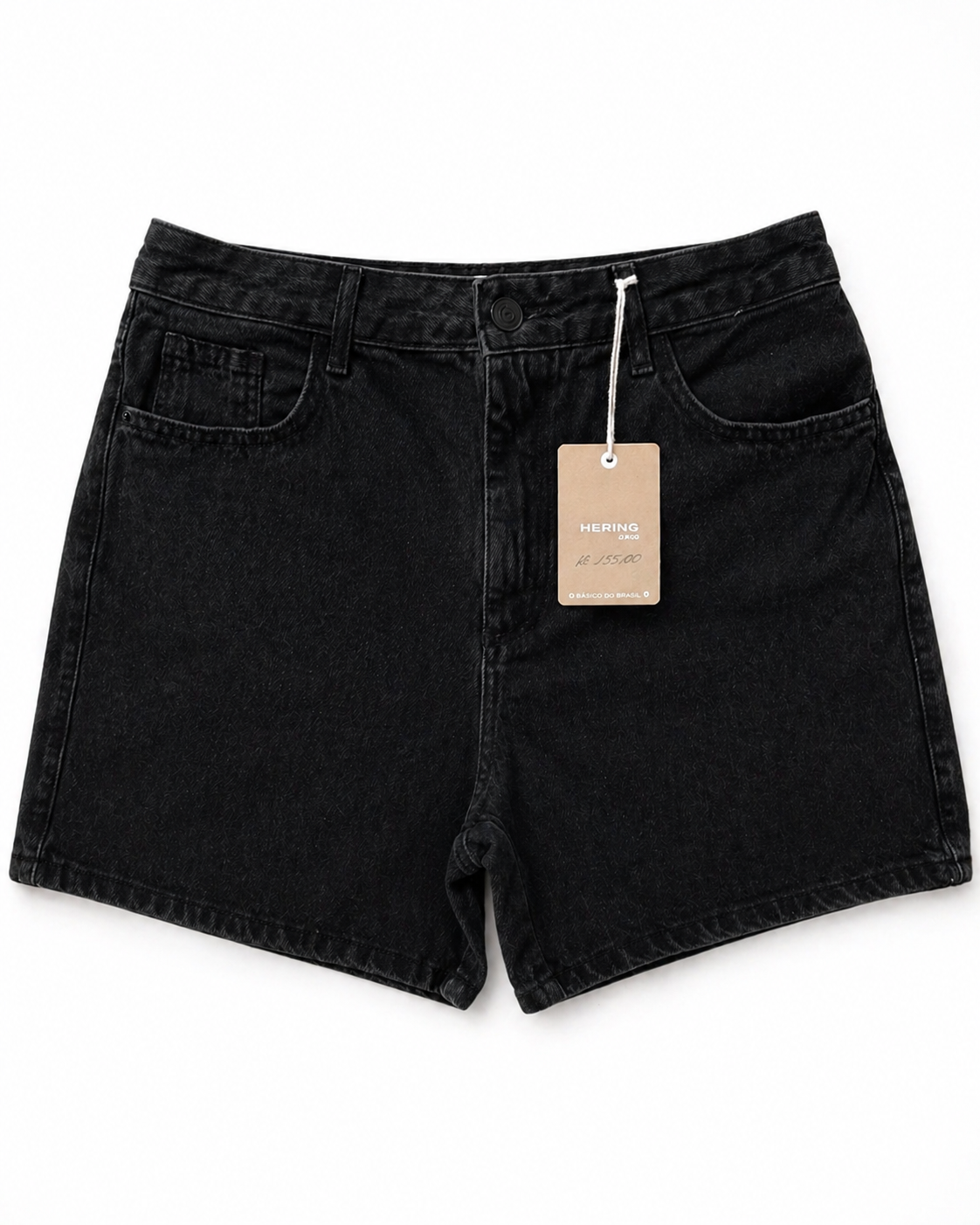 file_00000000b510720e8de81468bffe5f7d Short Jeans Preto Hering – Básico Premium - Imagem 1