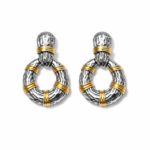 Brinco Argola Texturizada Bicolor