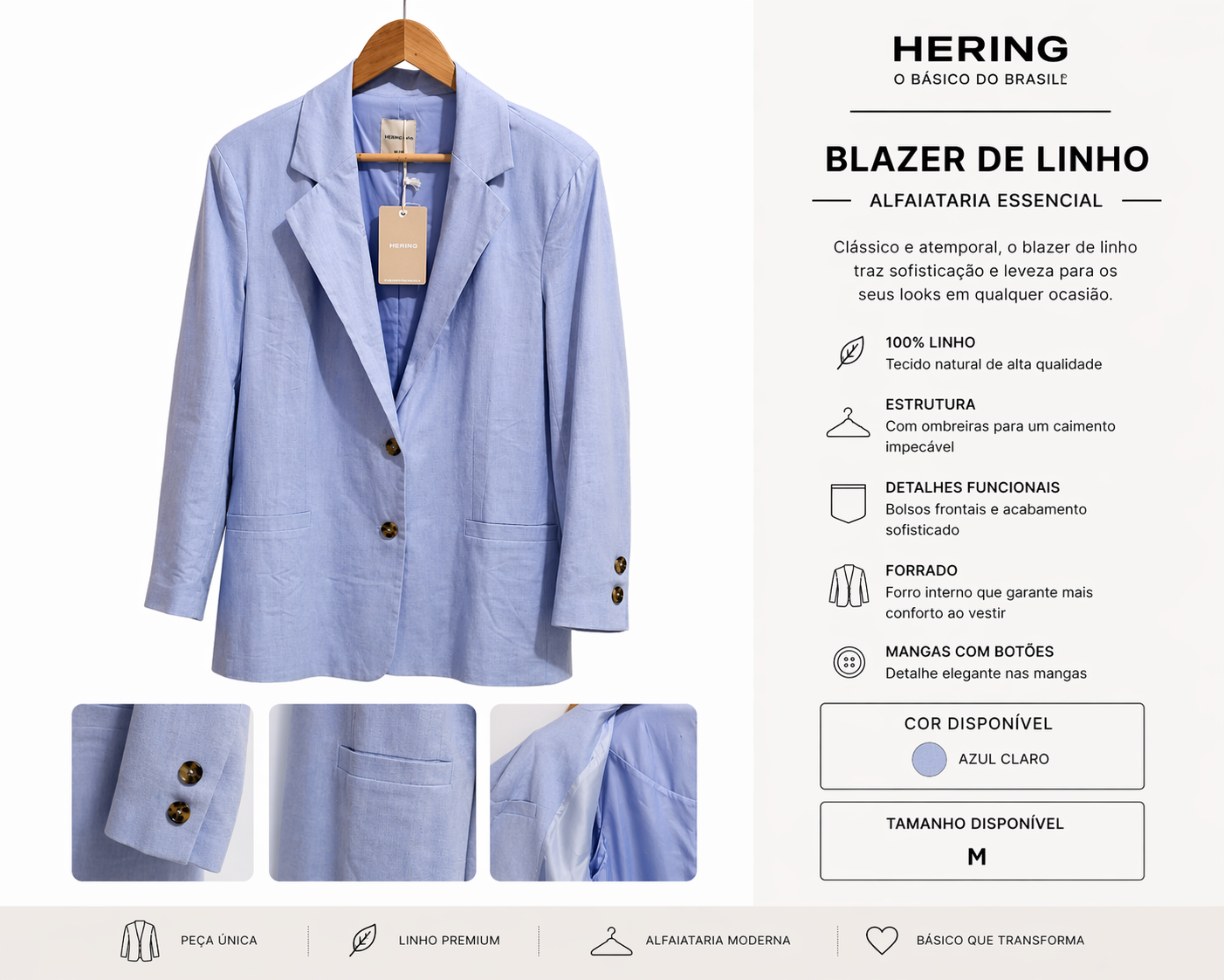 file_00000000f0c4720e8137f9d779e7bd31 Blazer de Linho Premium Hering - Imagem 1
