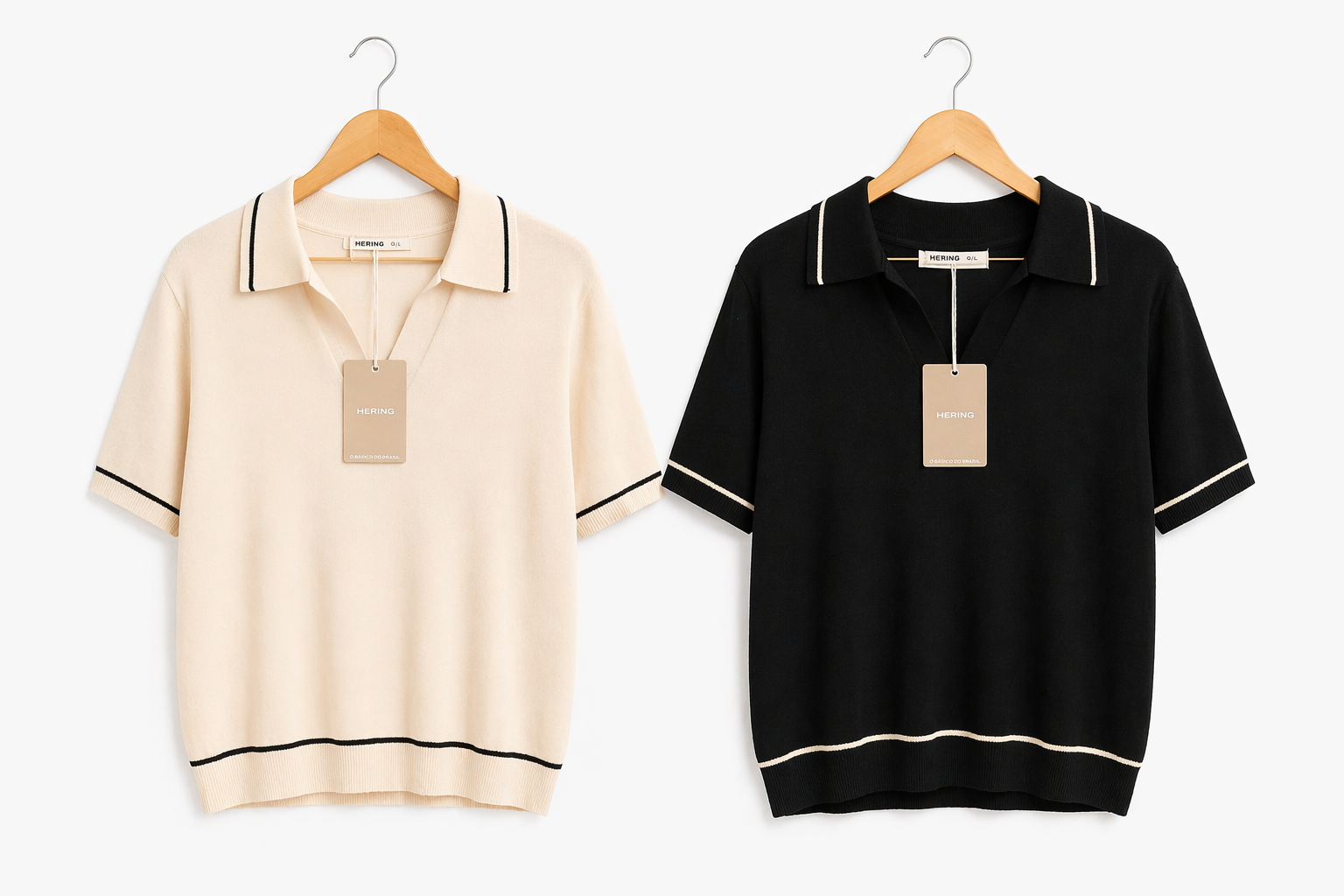 file_00000000f3d4720ebd9b1ce35b9f6af6 Blusa de Linho com Gola Bicolor Hering – Manga Curta - Imagem 1